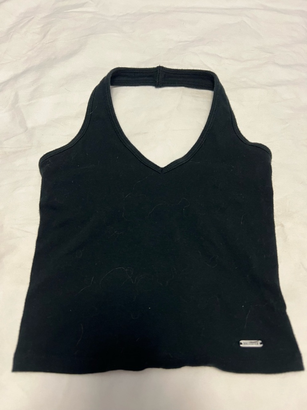 Hollister Black V‑Neck Halter Tank Top
